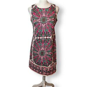 London Times Size 4 Women's Dress Shift Sleeveless Cotton Knee Length Pencil